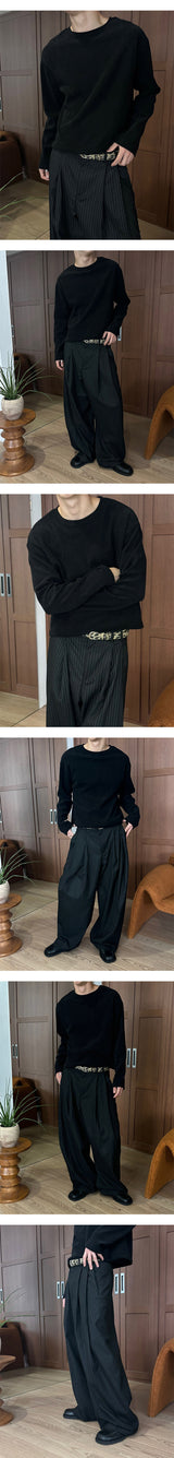 [F/W] Steady stripe two tuck wide pants(2color)