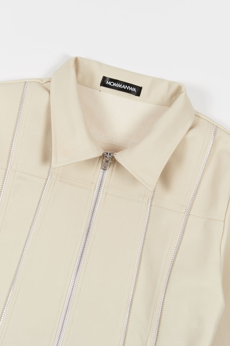 DENIM LINE ZIPPER JACKET (IVORY)