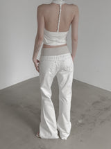 Shibori Straight Cotton Pants