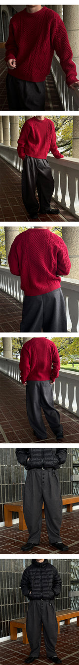 [F/W] Wool curve button pants(2color)