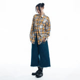 Washed Painted Check Shirt - YELLOW