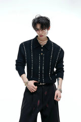 Pearl Detail Knit Polo Shirt