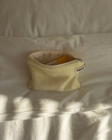 Terry flat pouch - lemon , M size