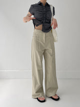 Check Shirred Short Sleeve Blouse