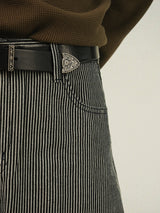 FF Stripe Curved Wide Pants