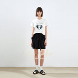 ハートバイカーパッチTシャツ ホワイト / ネイビー