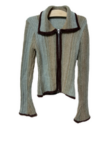 COLOR-BLOCK GRADATION 2-WAY KNIT ZIP-UP - 2 COLOR