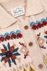 Grid Jacquard Cardigan [Ivory]