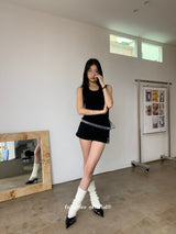Underband lettering black sleeveless top