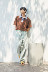 ALARM ONE TUCK BELTED DYEING PANTS MINT_MAN