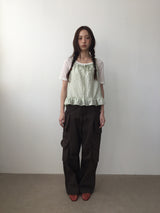Floral ribbon sleeveless top (2color)
