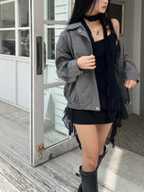 Lena Overfit Check Pattern Long Sleeve Blue Jacket (2 colors)