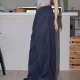 Thermel back pocket wide cotton pants