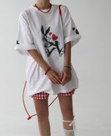 バニバニオーバーサイズフィット半袖Tシャツ