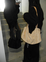 Big square suede cross shoulderbag