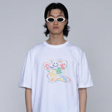 [UNISEX] Rainbow Big Cloud Bear Smile Short Sleeve T-shirt