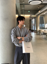 スラッグベラハッチハーフジップアップカラニット