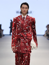Red Glimmer  Soft  Constructed  Suit 