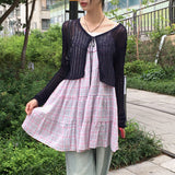 ドープシースルーVネッククロップドストリングボレロカーディガン