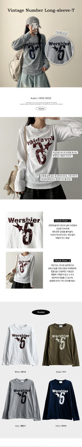 Raffle Vintage Number Long Sleeve Tee