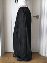 Appe Nonfade Banding Raw Wide Denim Pants
