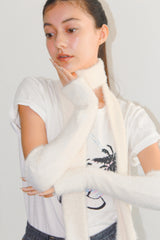 FUR KNIT ARM WARMERS / IVORY
