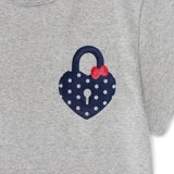 Heartlock Dot Crop T-shirt (Grey)