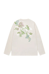 フローラルエンブロイダードロゴ長袖Tシャツ