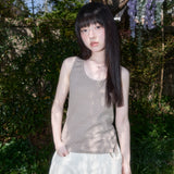 ドットボタンノースリーブ(Brown) F25QB130