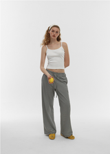 [B-BASIC] Summer Stripe Wide Banded Pants