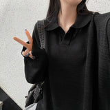 Nifty Bookle Oversized Fit Punching Collar Knitwear