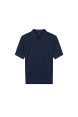 Cable Knit Polo Shirt