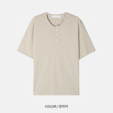LMN サマーエアークールヘンリーネック半袖Tシャツ (5 colors)