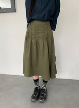 デキンシャーリングバンディングミディスカート