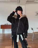Rico Brushed Fur Two Way Hood Zip-Up