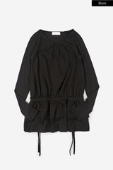 Frill tie waist blouse top