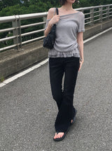 Koren Bootcut Long Vintage Washing Denim Pants