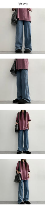 [Short, Basic, Long] [S-2XL] Hantam サマースパンデックスワイドカーゴデニムパンツ