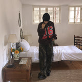 Chenji Leopard Zipper Cargo Pocket Pants