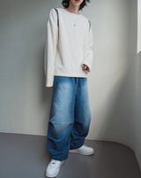 Maxis banding wide denim pants