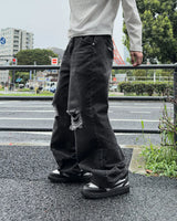 Buen Distressed Flare Denim Pants