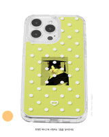 ドット ジェリー ゲル ハード スリム スマホケース - レモンイエロー