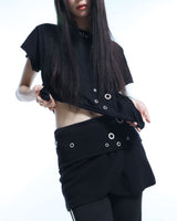 Eyelet 2 - Way Wrap Skirt - Black