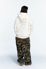 26FW★ Line Work Embroidered Hood Zip-Up