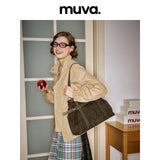 muva. 本革 ボウリング風 ショルダーバッグ