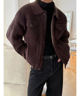 [F/W] Wool padding knit trucker jacket(4color)
