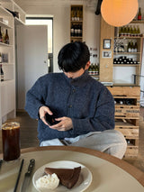 Eden high neck knit cardigan