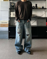 SV ice damage denim pants