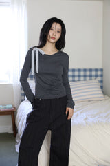 Bebe ST Tie Ribbed Tee