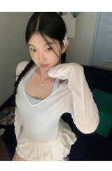 Mint Loose-Fit Layered Sleeveless T-shirt( T + sleeveless set)